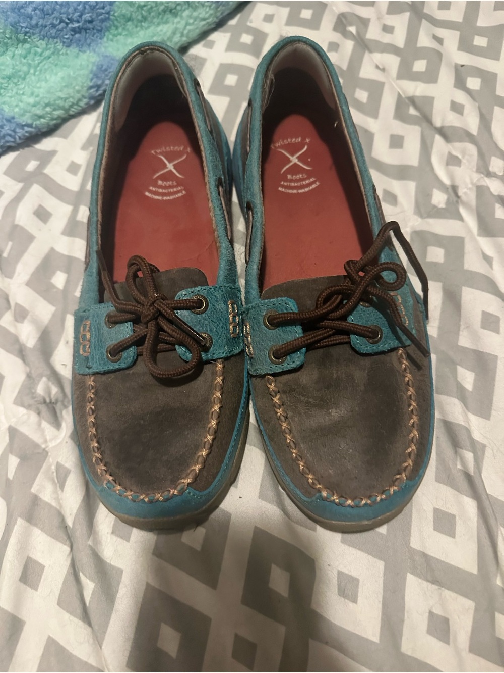 Twisted X Teal and Brown Women's Loafers